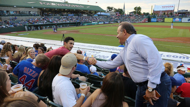  South Bend Cubs owner Andrew Berlin greets fans